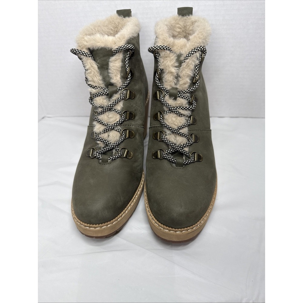 TOMS Melrose Womens Green Olive, Leather, Ankle Boots Size 7.5 - Picture 2 of 16